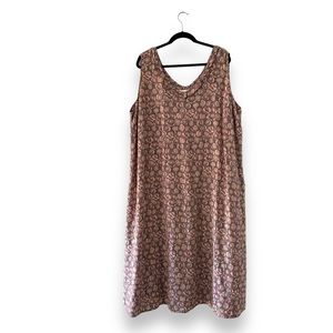 Flax Sleeveless Maxi Dress in Mauve and Taupe Paisley